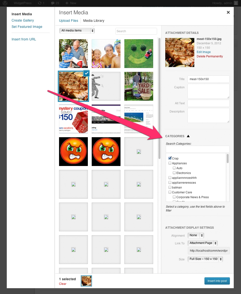 After Media Categories 1.5 is turned on.